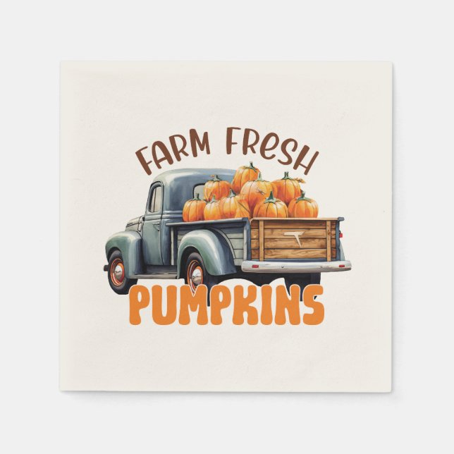 Farm Fresh Pumpkins – Rustic Truck Napkin (Front)