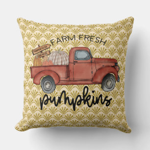 Farm Fresh Pumpkins with Gold Deco Back Cushion