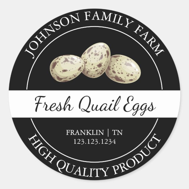 Farm Fresh Quail Egg Black Label (Front)