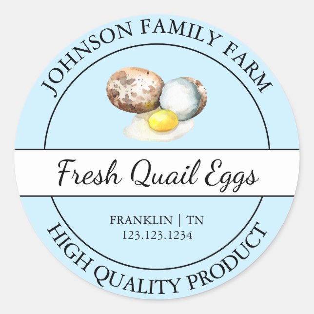 Farm Fresh Quail Egg Blue Label (Front)