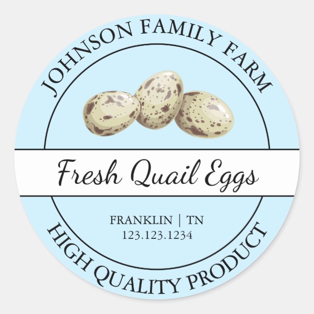 Farm Fresh Quail Egg Blue Label (Front)