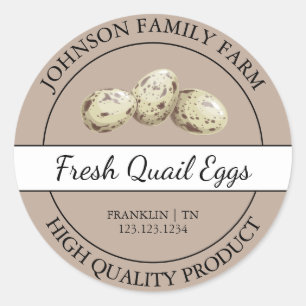 Farm Fresh Quail Egg Brown Label