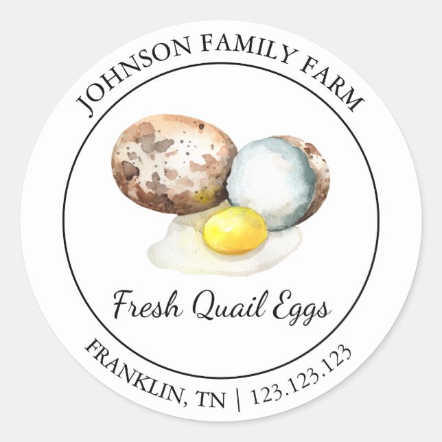 Farm Fresh Quail Egg Modern label (Front)