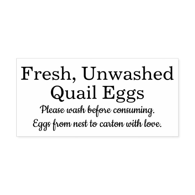 Farm Fresh Quail Eggs | Monogram Egg Carton Rubber Stamp (Imprint)