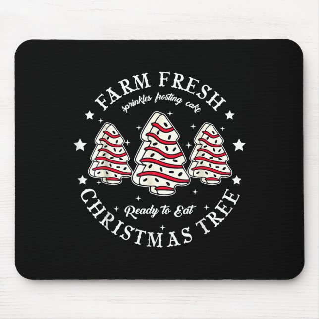 Farm Fresh Ready To Eat Christmas Tree Cake Funny  Mouse Pad (Front)