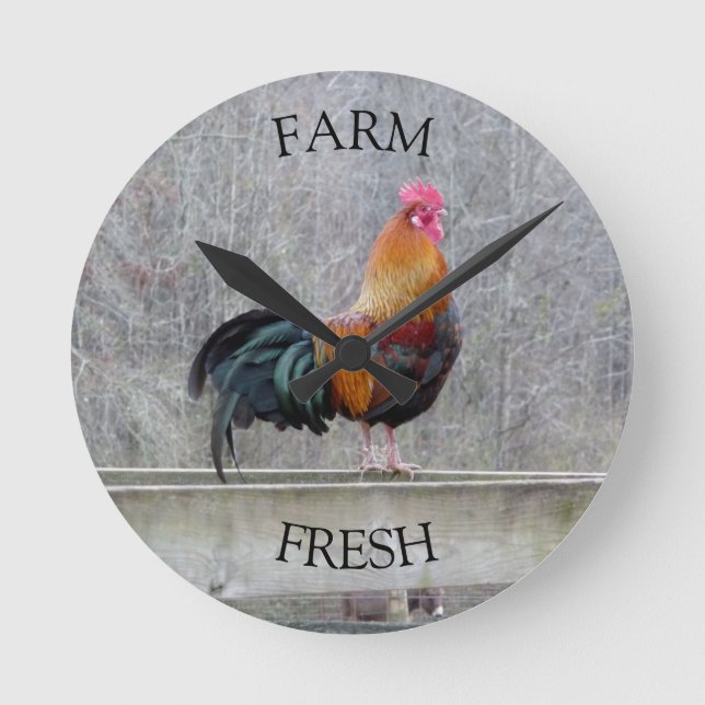 Farm Fresh Rooster Clock (Front)