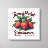 Farm Fresh Strawberries Organic Canvas Art