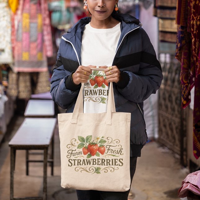 Farm Fresh Strawberries Tote Bag (Creator Uploaded)