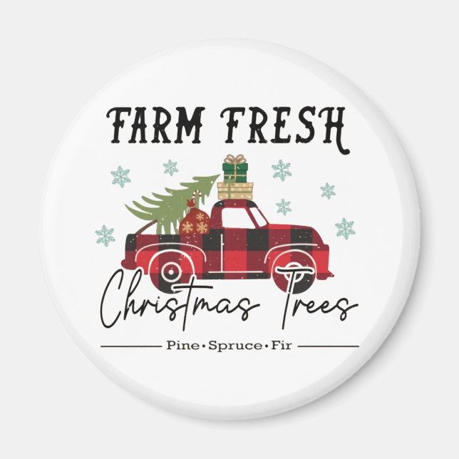 Farm Fresh Trees Christmas Magnet (Front)
