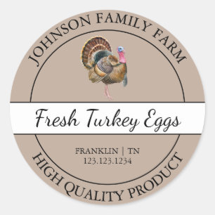 Farm Fresh Turkey Egg Brown Label