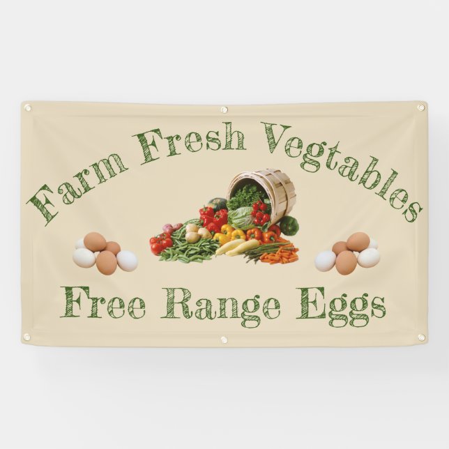 Farm Fresh Vegetable & Free Range Egg Banner (Horizontal)