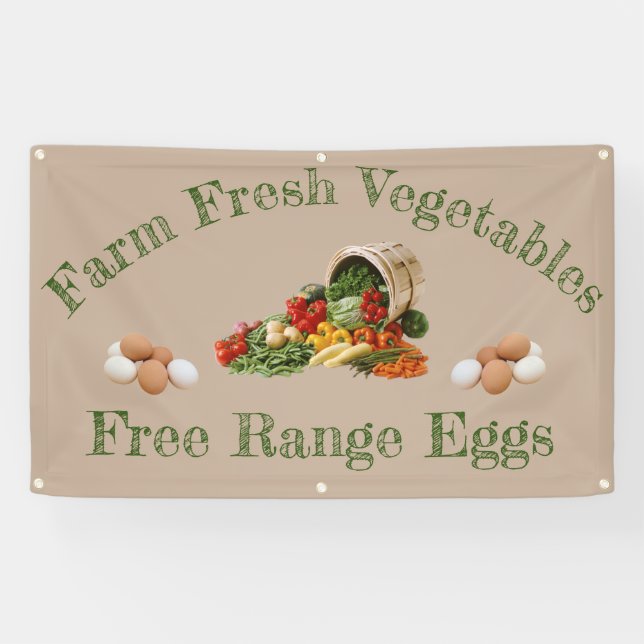 Farm Fresh Vegetable & Free Range Egg Banner (Horizontal)