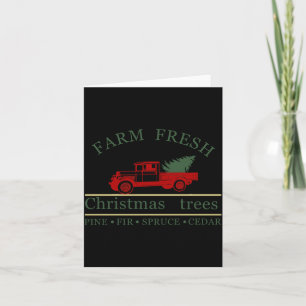 Farm Fresh Vintage Clic Truck Ne Trees Card