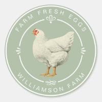 Farm Fresh Vintage Hen Eggs Carton Laurel Green
