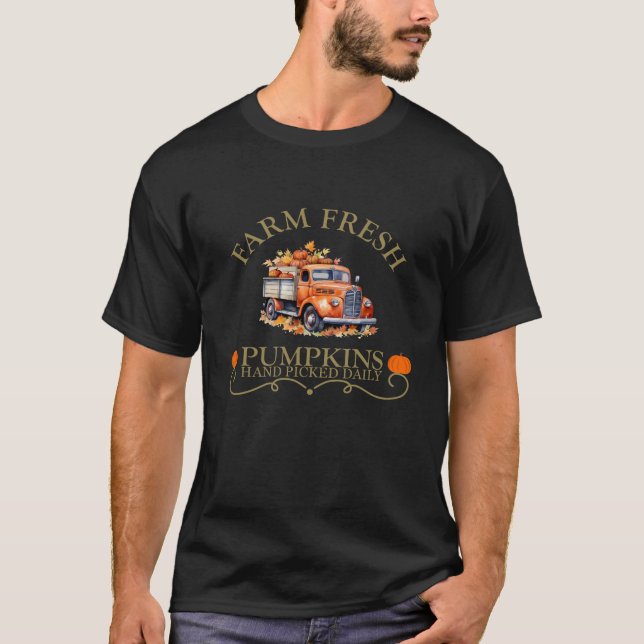 Farm fresh watercolor pumpkins fall autumn T-Shirt (Front)