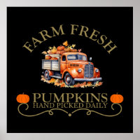 Farm fresh watercolor pumpkins leaves fall autumn