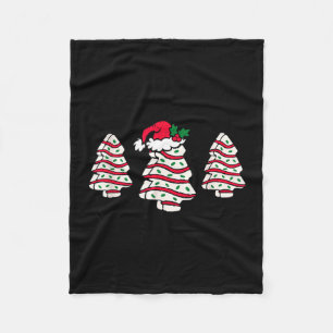 Farm Fresh Xmas Tree Cakes Retro Vintage Graphic C Fleece Blanket