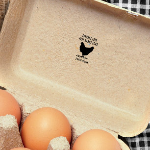 Farm Freshly Laid Eggs Hen Chicken Motif Self-inking Stamp