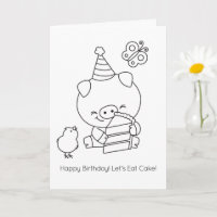 Farm Friends Colour-It-Yourself Pig Greeting Card