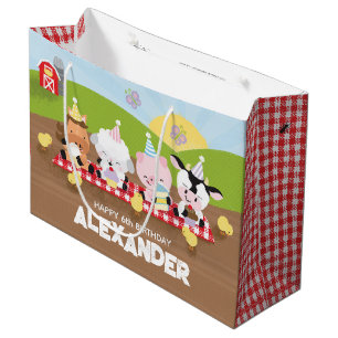 Farm Friends Gift Bag with Colour-It-Yourself Back