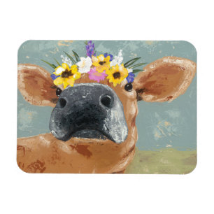 Farm Fun - Cow with Flower Crown Magnet