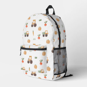 Farm Garden Watercolor Fun Pattern Printed Backpack