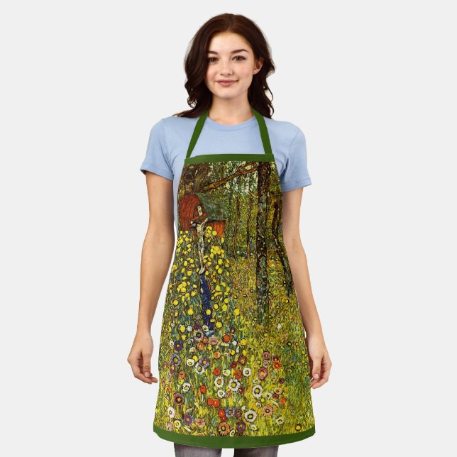 Farm Garden with Crucifix by Gustav Klimt Apron (Worn)