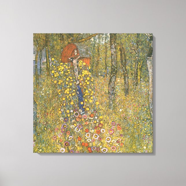 Farm Garden With Crucifix (by Gustav Klimt) Canvas Print (Front)