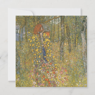 Farm Garden With Crucifix (by Gustav Klimt) Card
