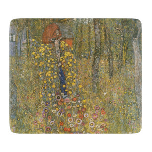 Farm Garden With Crucifix (by Gustav Klimt) Cutting Board