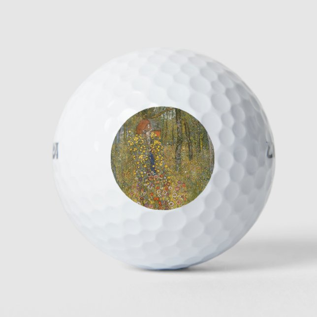 Farm Garden With Crucifix (by Gustav Klimt) Golf Balls (Front)