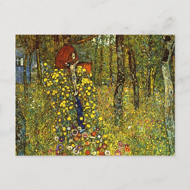 Farm Garden with Crucifix by Gustav Klimt Postcard (Front)