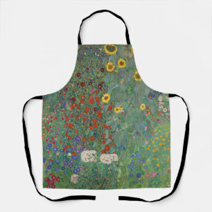 Farm Garden with Sunflowers by Gustav Klimt Apron