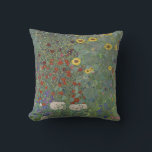 Farm Garden with Sunflowers by Gustav Klimt Cushion<br><div class="desc">Bring the beauty of Gustav Klimt's famous painting into your home with our Farm Garden with Sunflowers pillow. Featuring stunningly intricate details and vibrant colours, this pillow is the perfect addition to any living space. The high-quality print captures the essence of the artwork, and the design is sure to add...</div>