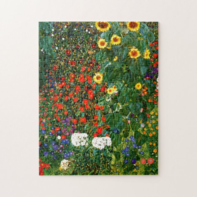 Farm Garden with Sunflowers by Gustav Klimt Jigsaw Puzzle (Vertical)