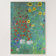 Farm Garden with Sunflowers by Gustav Klimt