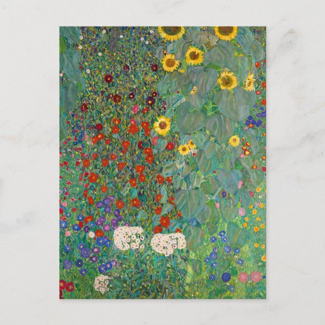 Farm Garden with Sunflowers by Gustav Klimt Postcard (Front)