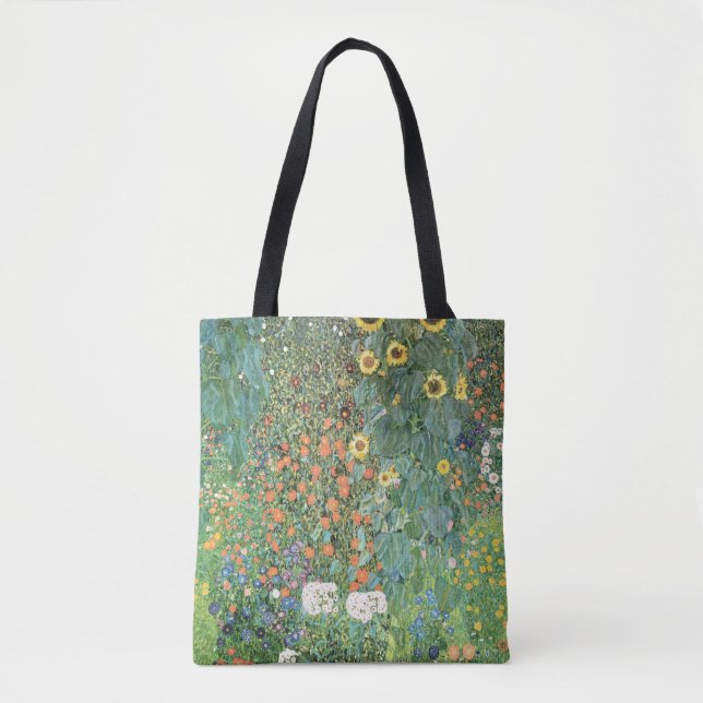 Farm garden with sunflowers by Gustav Klimt Tote Bag (Front)