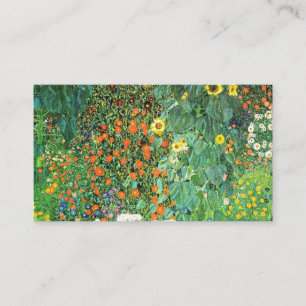 Farm Garden With Sunflowers Gustav Klimt Business Card