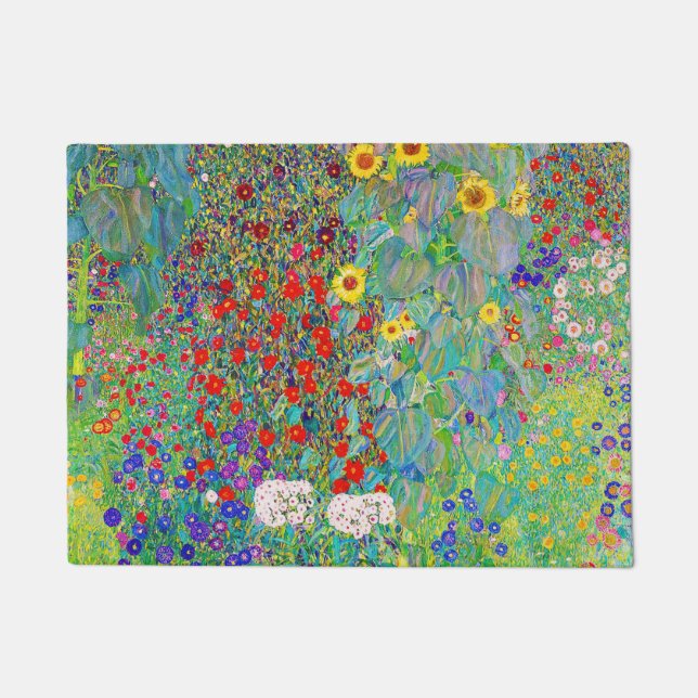 Farm Garden With Sunflowers Gustav Klimt Doormat (Front)