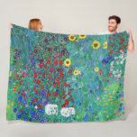 Farm Garden with Sunflowers, Gustav Klimt Fleece Blanket<br><div class="desc">Gustav Klimt (July 14, 1862 – February 6, 1918) was an Austrian symbolist painter and one of the most prominent members of the Vienna Secession movement. Klimt is noted for his paintings, murals, sketches, and other objets d'art. In addition to his figurative works, which include allegories and portraits, he painted...</div>