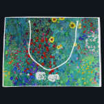 Farm Garden with Sunflowers, Gustav Klimt Large Gift Bag<br><div class="desc">Gustav Klimt (July 14, 1862 – February 6, 1918) was an Austrian symbolist painter and one of the most prominent members of the Vienna Secession movement. Klimt is noted for his paintings, murals, sketches, and other objets d'art. In addition to his figurative works, which include allegories and portraits, he painted...</div>