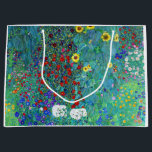 Farm Garden with Sunflowers, Gustav Klimt Large Gift Bag<br><div class="desc">Gustav Klimt (July 14, 1862 – February 6, 1918) was an Austrian symbolist painter and one of the most prominent members of the Vienna Secession movement. Klimt is noted for his paintings, murals, sketches, and other objets d'art. In addition to his figurative works, which include allegories and portraits, he painted...</div>