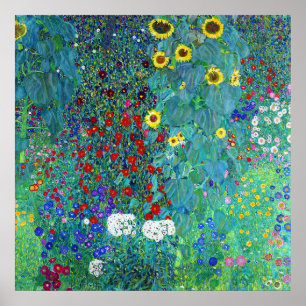 Farm Garden with Sunflowers, Gustav Klimt Poster