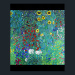 Farm Garden with Sunflowers, Gustav Klimt Poster<br><div class="desc">*You can customize the background color and text of this item freely using "Edit Design". Gustav Klimt (July 14, 1862 – February 6, 1918) was an Austrian symbolist painter and one of the most prominent members of the Vienna Secession movement. Klimt is noted for his paintings, murals, sketches, and other...</div>