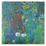 Farm Garden with Sunflowers, Gustav Klimt Tile<br><div class="desc">Gustav Klimt (July 14, 1862 – February 6, 1918) was an Austrian symbolist painter and one of the most prominent members of the Vienna Secession movement. Klimt is noted for his paintings, murals, sketches, and other objets d'art. In addition to his figurative works, which include allegories and portraits, he painted...</div>