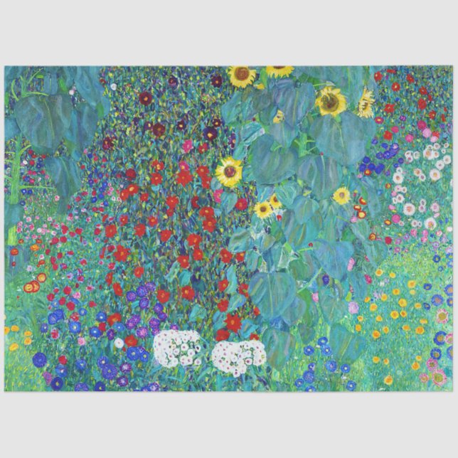 Farm Garden with Sunflowers, Gustav Klimt Tissue Paper (Front)