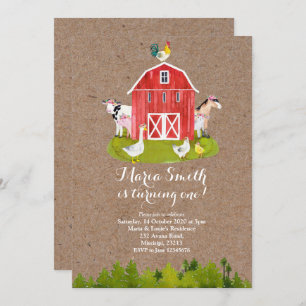 Farm Girl 1st Birthday Invitation