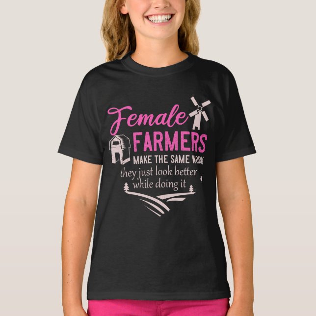 Farm Girl Animals Female Farmer Rancher Daughter T-Shirt (Front)
