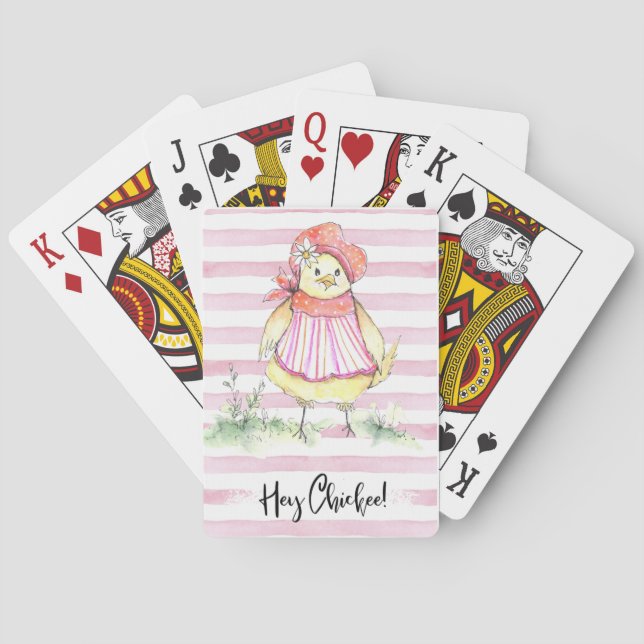 Farm Girl Artistry Hey Chickie Playing Cards (Back)